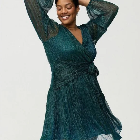 Torrid green Wrap Dress - Picture 2 of 2